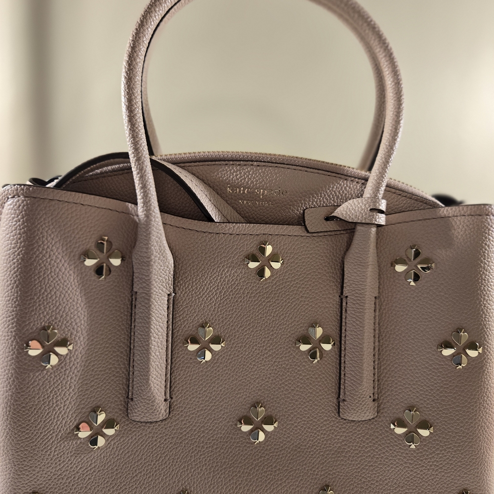 Kate Spade Beige Margaux Bag with Gold Accents with matching cardcase-Brand New!